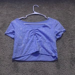 Romwe blue crop top